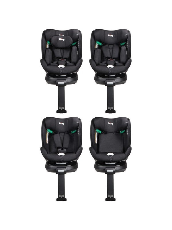 Bílstóll GR 0/1/2/3 - I-Size -40-150 cm - Fynn - Black - 360