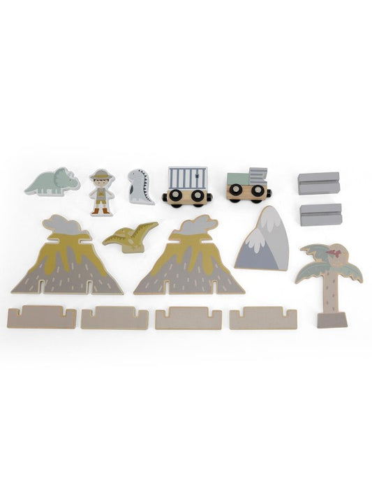 dinosaur lestar framlenging fyrir lestarteina (viðar)