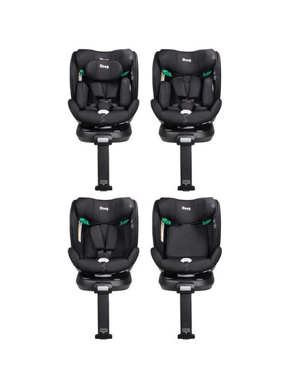 Bílstóll GR 0/1/2/3 - I-Size -40-150 cm - Fynn - Black - 360